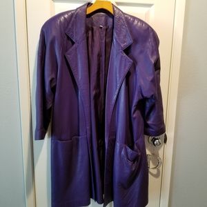Purple Leather Coat w/belt💜